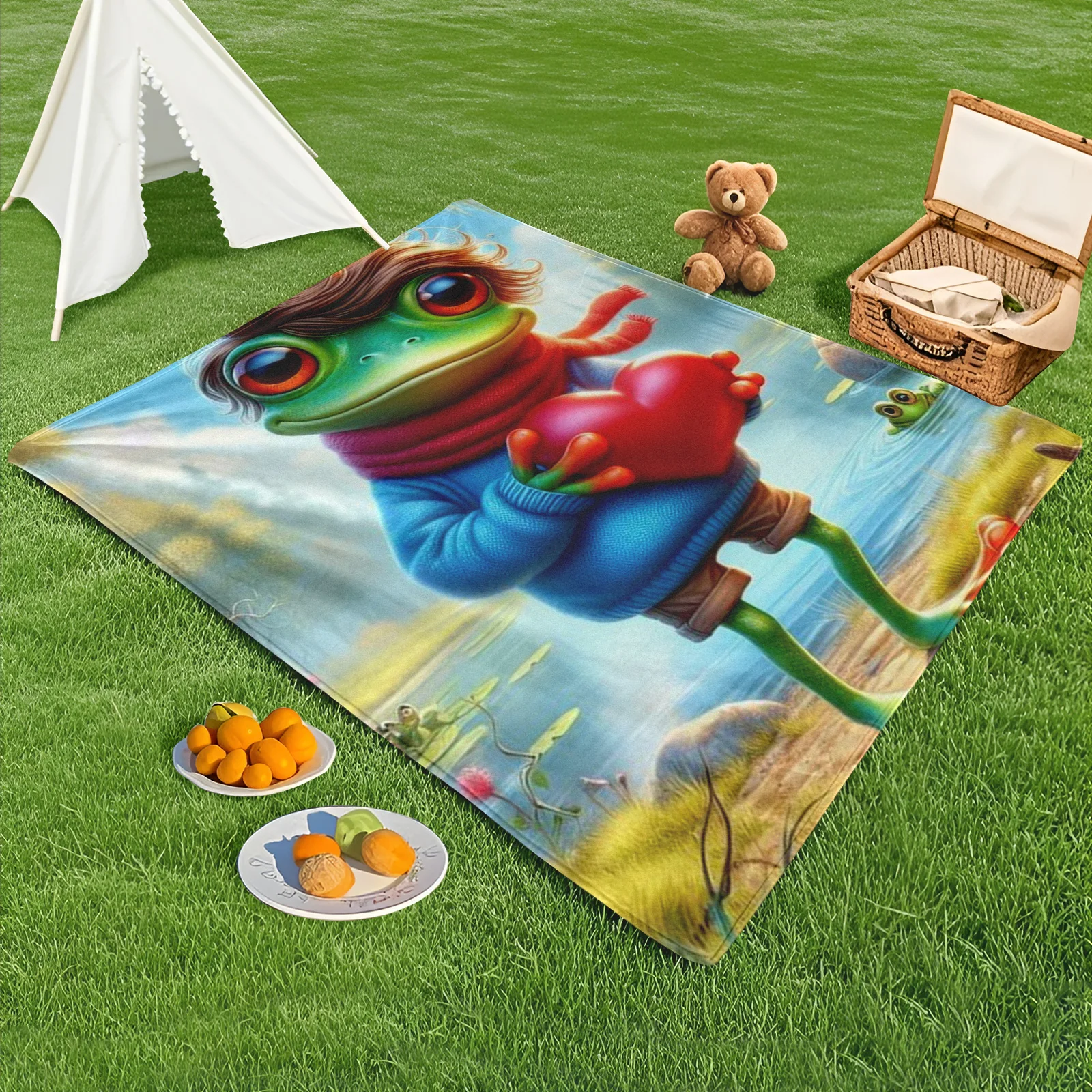Frog And Lake Water Heart Pattern Scarf Style Outdoor Blanket For Camping Hiking And Travel Adventures Essential Outdoor Gear
Frog And Lake Water Heart Pattern Scarf Style Outdoor Blanket For Camping Hiking And Travel Adventures Essential Outdoor Gear
