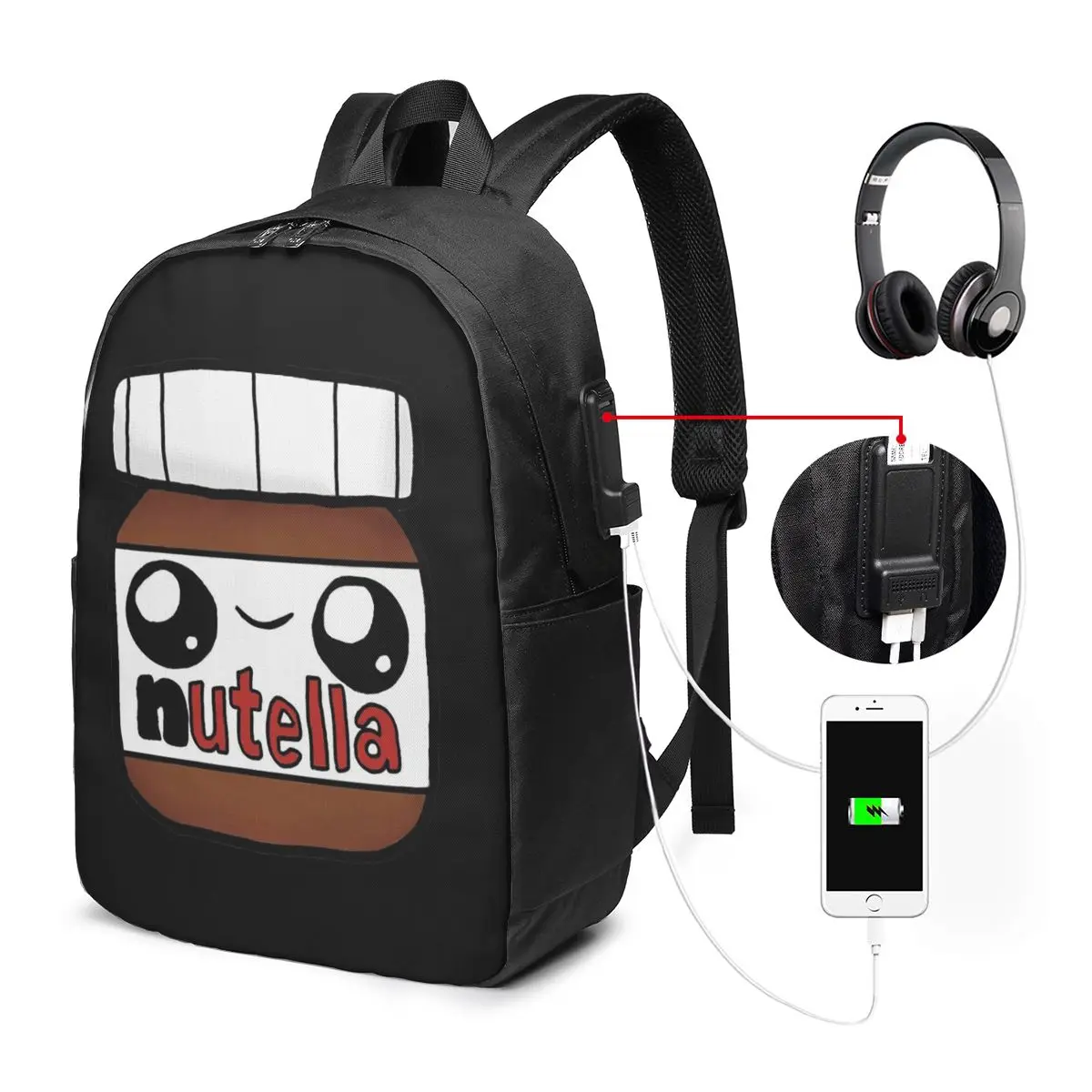 Nutella Cutie Backpack Travel Notebook Bag Computer College Student School Bag Laptop Shoulder Bags for Men Women
Nutella Cutie Backpack Travel Notebook Bag Computer College Student School Bag Laptop Shoulder Bags for Men Women