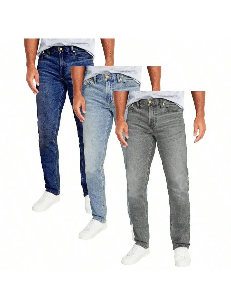 3 Pack Mens Stretch Slim Straight Jeans With 5 Pocket Design
3 Pack Mens Stretch Slim Straight Jeans With 5 Pocket Design
