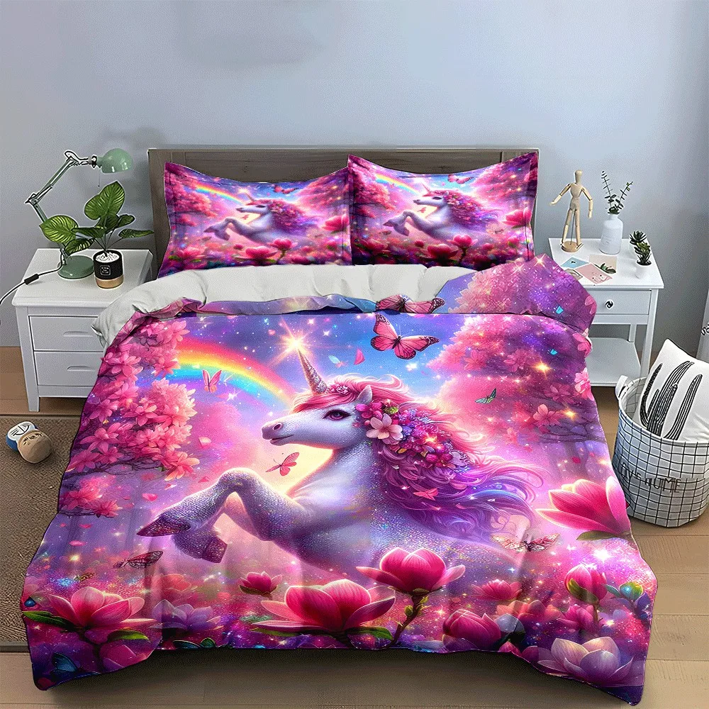 Unicorn Fantasy Set for Decorations Exquisite three-piece bedding set gift for kids and adults
Unicorn Fantasy Set for Decorations Exquisite three-piece bedding set gift for kids and adults