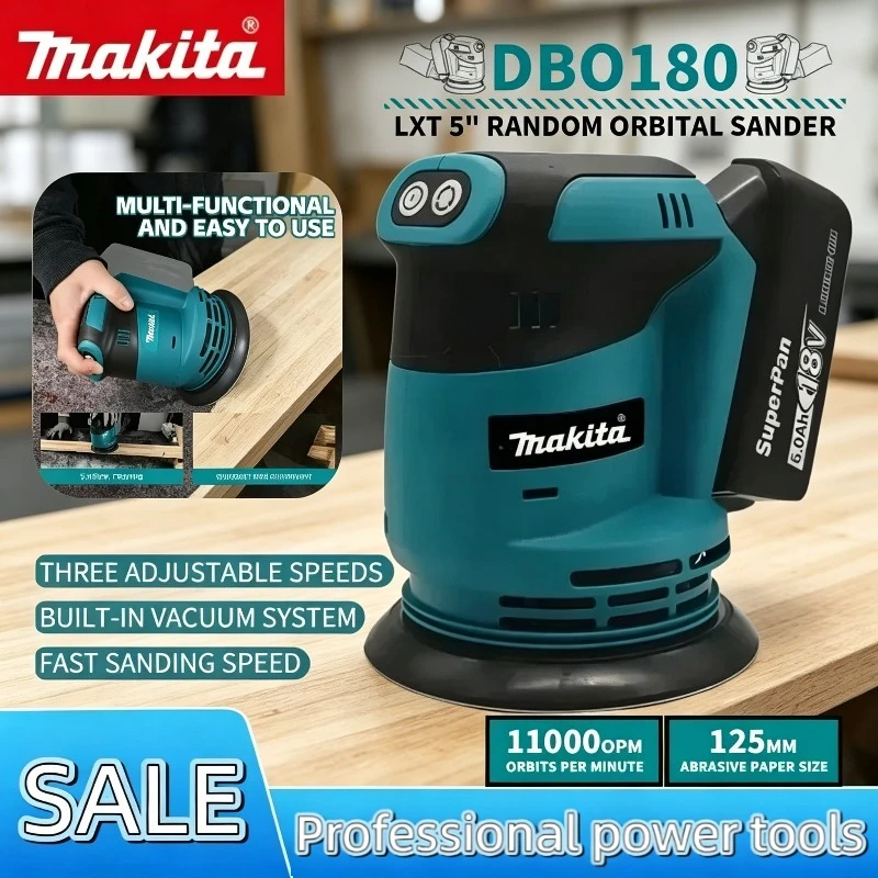 Makita DBO180Z Cordless Brushless Random Orbital Sander 125mm Disc Woodworking Sanding Polishing Bare Tool For 18V Battery
Makita DBO180Z Cordless Brushless Random Orbital Sander 125mm Disc Woodworking Sanding Polishing Bare Tool For 18V Battery