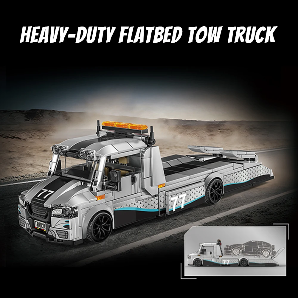 672PCS Flatbed Tow Truck Brick Model, Collectible Item, Desktop Decorative Ornament, Holiday Gift
672PCS Flatbed Tow Truck Brick Model, Collectible Item, Desktop Decorative Ornament, Holiday Gift