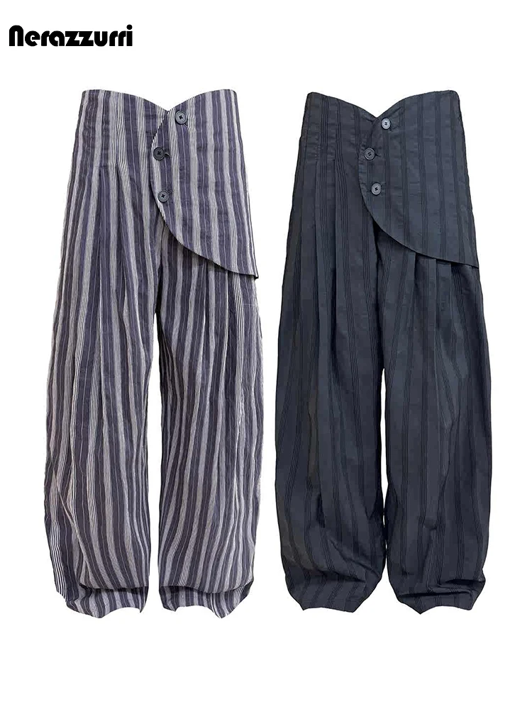 Nerazzurri Spring Autumn Striped Baggy Wide Leg Pants for Men Elegant Chic Luxury Designer Menswear Clothing Runway Fashion 2026
Nerazzurri Spring Autumn Striped Baggy Wide Leg Pants for Men Elegant Chic Luxury Designer Menswear Clothing Runway Fashion 2026