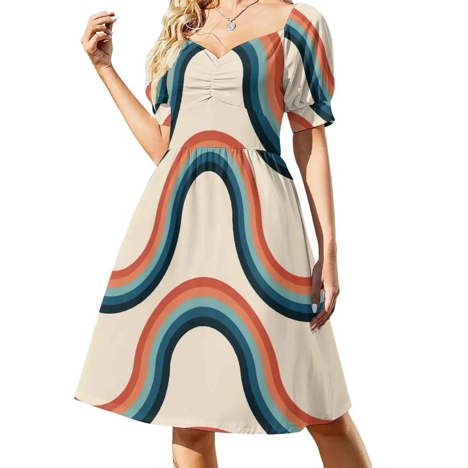 70s Retro Style Stripes Short-Sleeved Dress Cocktail of dresses summer clothes Dress
70s Retro Style Stripes Short-Sleeved Dress Cocktail of dresses summer clothes Dress