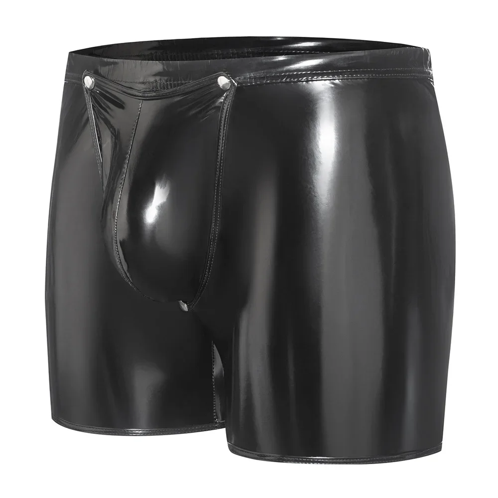 Sexy Men S-5XL PVC Leather Shorts Button Open Crotch Faux Leather Boxers Lingerie U Convex Pouch Black Boxers Shorts Underwear
Sexy Men S-5XL PVC Leather Shorts Button Open Crotch Faux Leather Boxers Lingerie U Convex Pouch Black Boxers Shorts Underwear