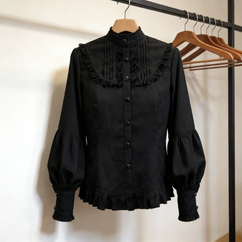 Women French Elegant Lolita Style Shirts Japanese Ruffles Lace Patchwork Stand Neck Long Sleeve Blouses Vintage Sweet Y2k Tops
Women French Elegant Lolita Style Shirts Japanese Ruffles Lace Patchwork Stand Neck Long Sleeve Blouses Vintage Sweet Y2k Tops