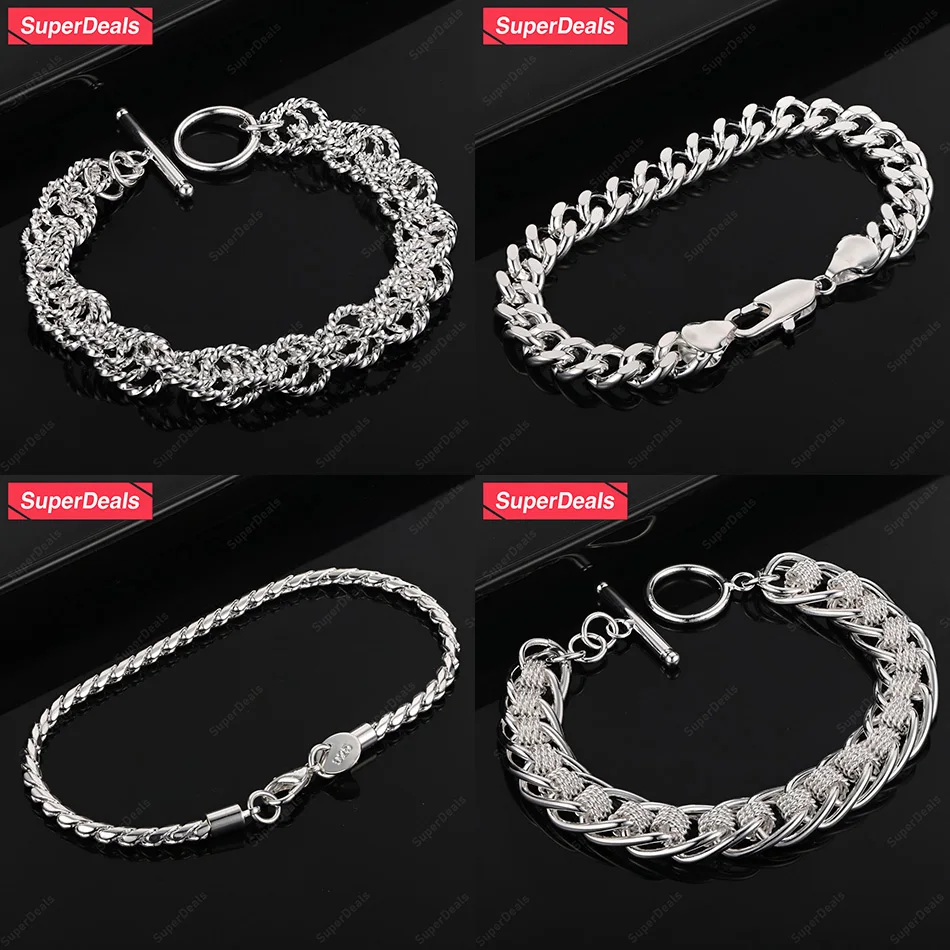 SuperDeals 925 Sterling Silver Twist Circle Chain Cuban Chain Snake Chain Spiral Circle Bracelet Women Birthday Party Jewelry
SuperDeals 925 Sterling Silver Twist Circle Chain Cuban Chain Snake Chain Spiral Circle Bracelet Women Birthday Party Jewelry