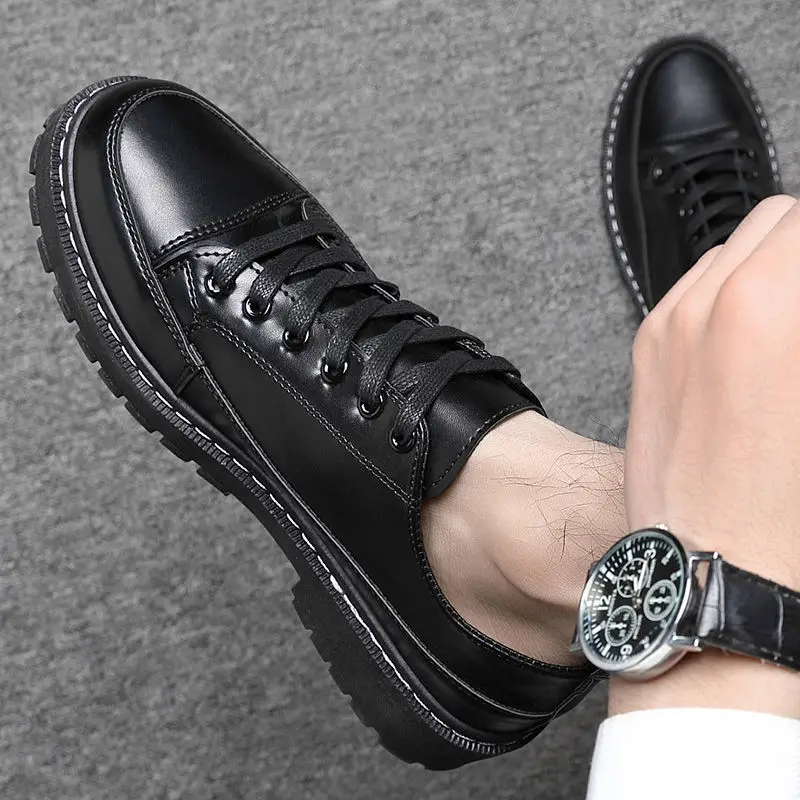 Men's Leather Shoes Round Toe Business Male Casual Shoe Height Increasing Black in Promotion Retro Classic Original Pu Designer
Men's Leather Shoes Round Toe Business Male Casual Shoe Height Increasing Black in Promotion Retro Classic Original Pu Designer