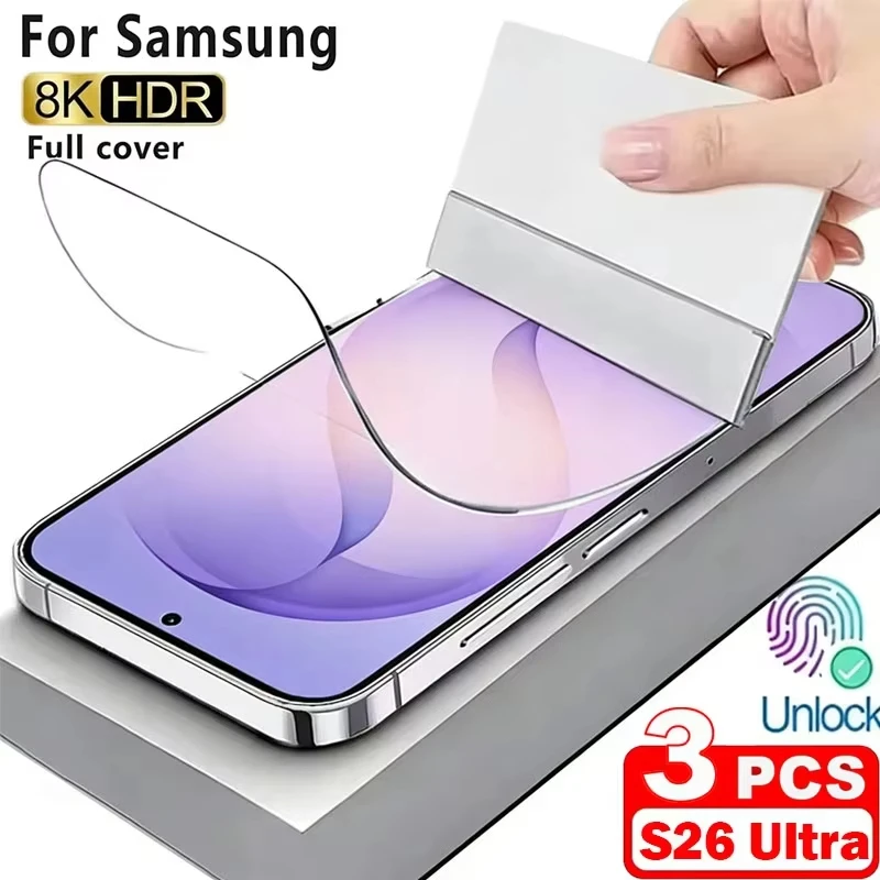 High Definition Full Cover Hydrogel Screen Protector For Samsung S26 Ultra S26 Plus Anti-Fingerprint Soft Screen Protective Film
High Definition Full Cover Hydrogel Screen Protector For Samsung S26 Ultra S26 Plus Anti-Fingerprint Soft Screen Protective Film