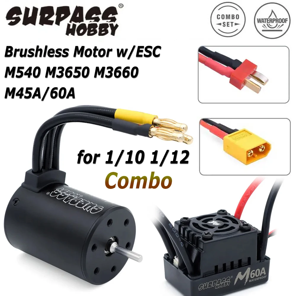 SURPASS HOBBY Waterproof Brushless Motor M540 M3650 M3660 w/ESC M45A/60A Combo for 1/10 1/12 RC Car Traxxas Off-Road Model Parts
SURPASS HOBBY Waterproof Brushless Motor M540 M3650 M3660 w/ESC M45A/60A Combo for 1/10 1/12 RC Car Traxxas Off-Road Model Parts