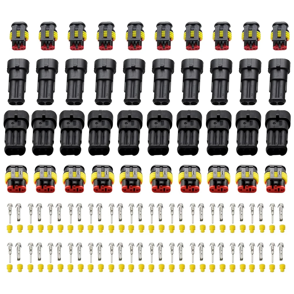 352Pcs Waterproof Car Electrical Connector Terminal Car Wire Plug 1 2 3 4 Pins Replacement Accessories
352Pcs Waterproof Car Electrical Connector Terminal Car Wire Plug 1 2 3 4 Pins Replacement Accessories