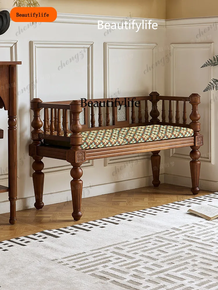 B567 Medieval solid wood living room double chair household medieval French retro bench coffee shop entrance chair
B567 Medieval solid wood living room double chair household medieval French retro bench coffee shop entrance chair