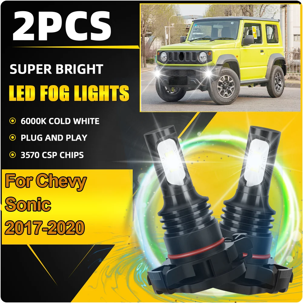 2Pcs LED Canbus Auto Fog Lamp 6000K Super White 3570 CSP Chips 20000LM Car Foglight 12V For Chevy Sonic 2017 2018 2019 2020
2Pcs LED Canbus Auto Fog Lamp 6000K Super White 3570 CSP Chips 20000LM Car Foglight 12V For Chevy Sonic 2017 2018 2019 2020