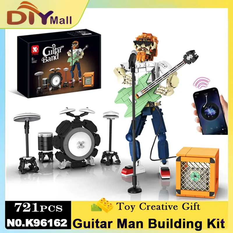 Artist Electric Guitar Building Kit - 721pcs Blue-tooth APP Controlled Music Playback DIY Brick Model with Speaker for Adults
Artist Electric Guitar Building Kit - 721pcs Blue-tooth APP Controlled Music Playback DIY Brick Model with Speaker for Adults