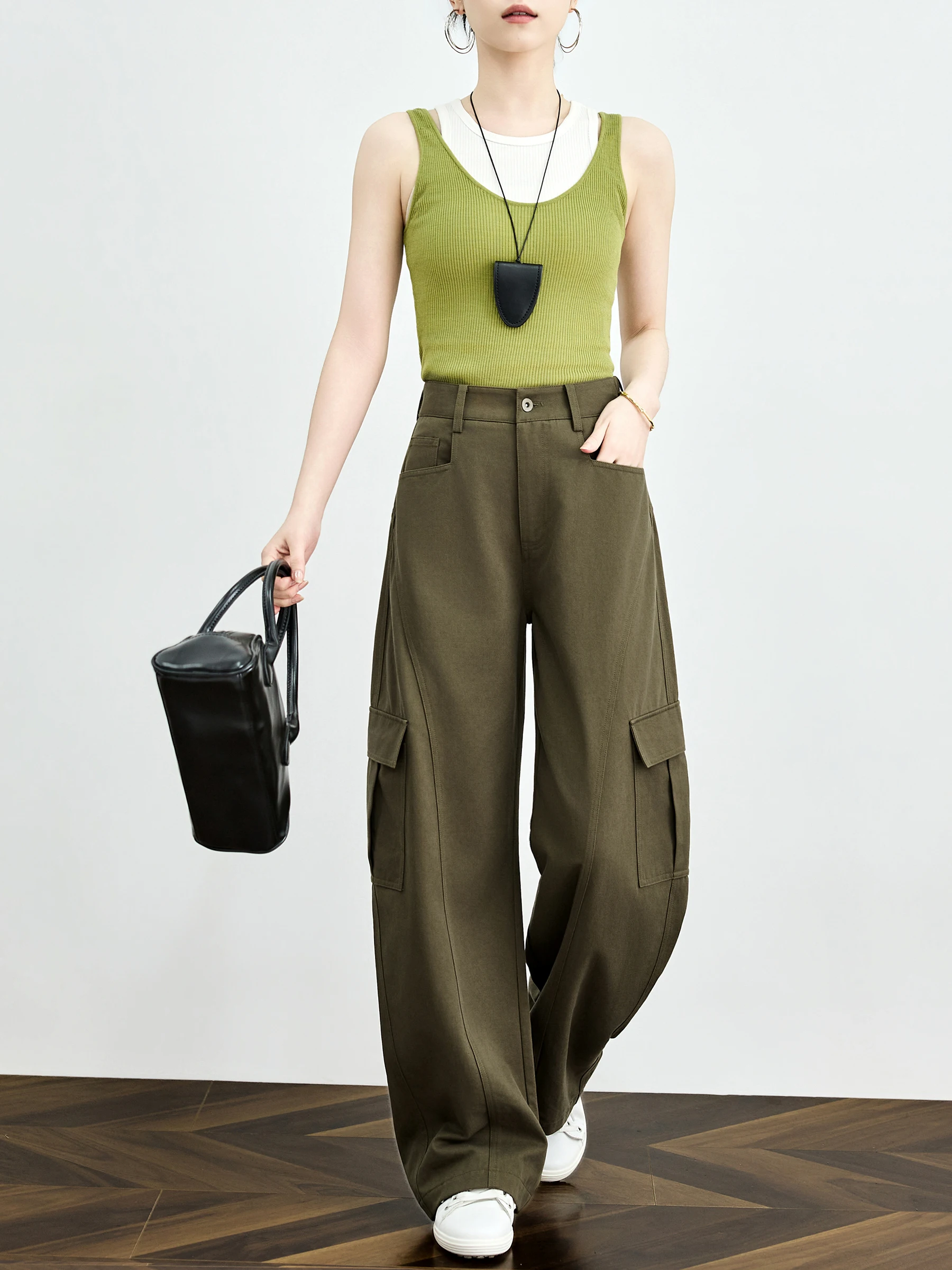 Elegant Casual Wide Leg Workwear Pants for Women with Multiple Pockets Summer Thin Lyocell Trousers High Waist Straight Cut
Elegant Casual Wide Leg Workwear Pants for Women with Multiple Pockets Summer Thin Lyocell Trousers High Waist Straight Cut