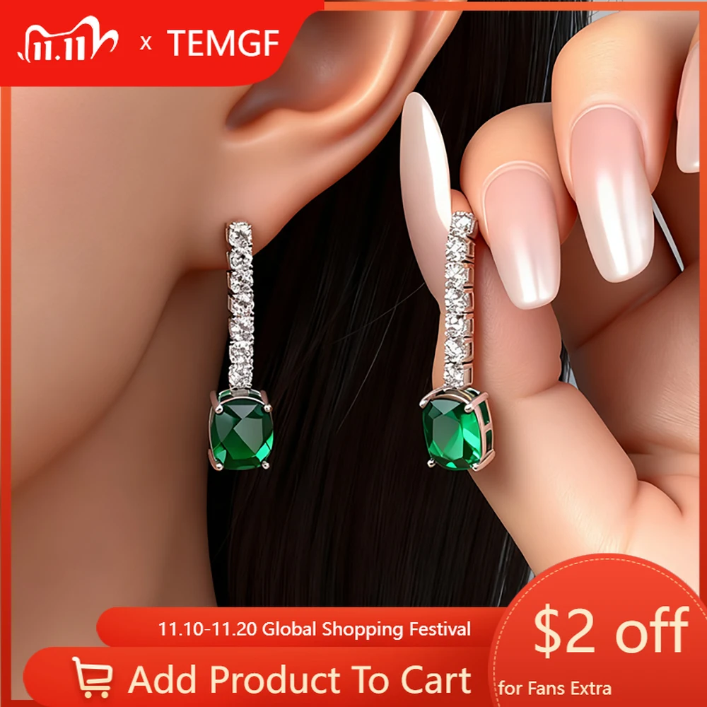 TEMGF Cultivate Emerald/Ruby Drop Earrings for Women S925 Sterling Silver Long Dangle Ear Studs Party Fashion Fine Jewelry Gifts
TEMGF Cultivate Emerald/Ruby Drop Earrings for Women S925 Sterling Silver Long Dangle Ear Studs Party Fashion Fine Jewelry Gifts