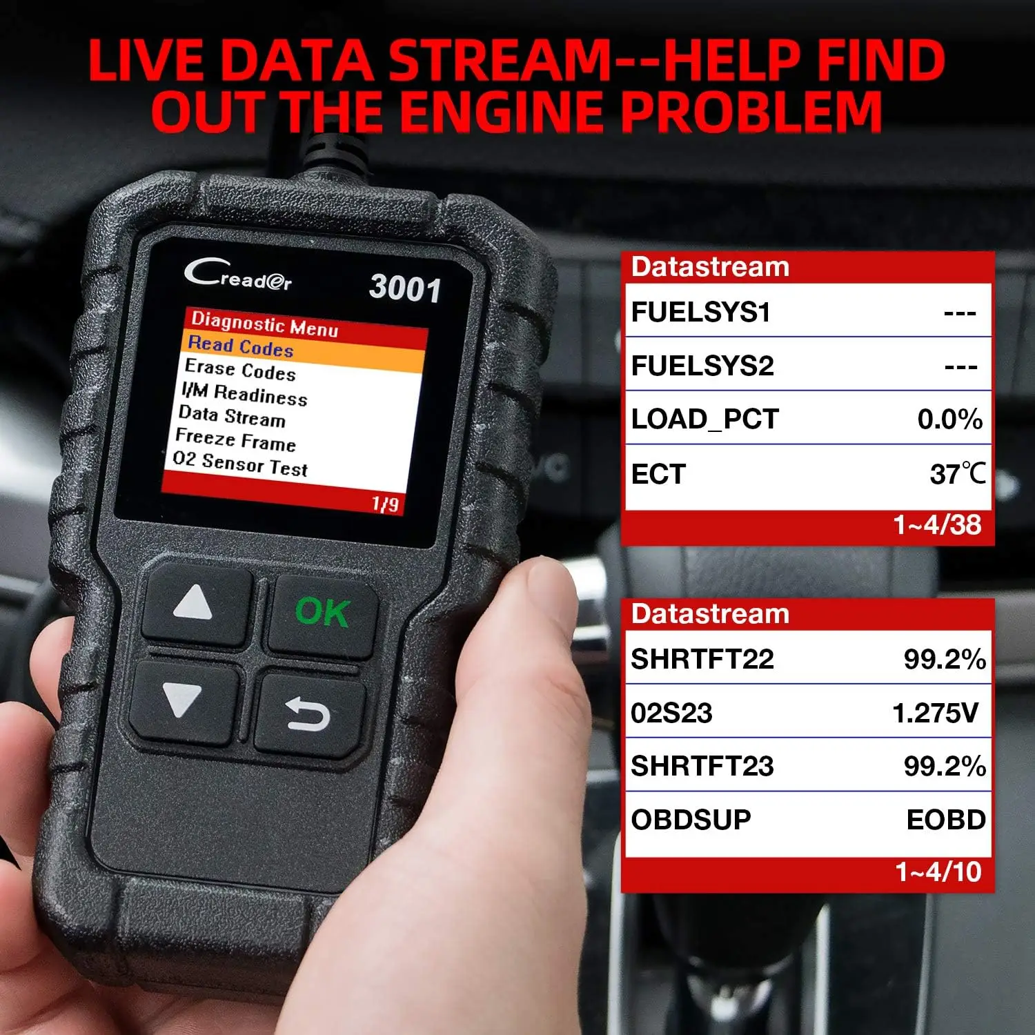 LAUNCH X431 CR3001 Creader Code Reader V2.0 OBDII EOBD Read Code Engine Check Auto Diagnostic Tool DIY OBD Scanner pk ELM327 
LAUNCH X431 CR3001 Creader Code Reader V2.0 OBDII EOBD Read Code Engine Check Auto Diagnostic Tool DIY OBD Scanner pk ELM327