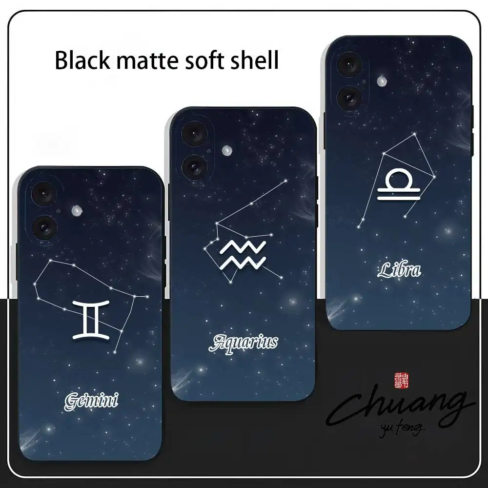 Twelve constellations Phone Case Stylish black matte TPU case for 11-16. Anti-slip and wear-resistant
Twelve constellations Phone Case Stylish black matte TPU case for 11-16. Anti-slip and wear-resistant