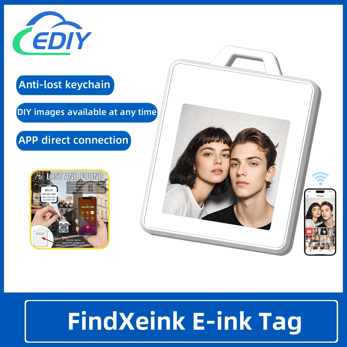 1.54' inch 4 Color E-ink Display BLE Electronic Badge mini luggage tag, pet locator, portable DIY design support
1.54' inch 4 Color E-ink Display BLE Electronic Badge mini luggage tag, pet locator, portable DIY design support