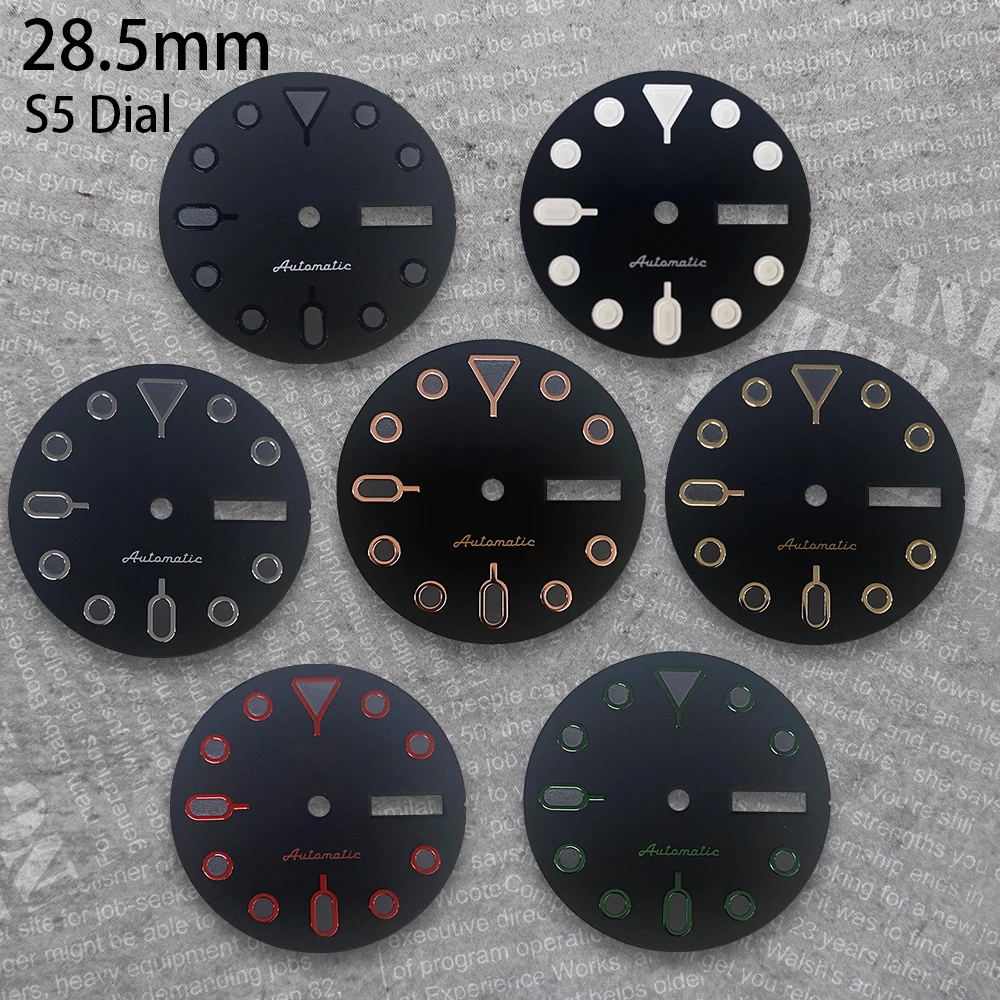 28.5 mm S5 Logo SKX007 Dial Suitable For NH36/4R36 Japan Movement Green Luminous Dual Calendar Watch Modification Accessories
28.5 mm S5 Logo SKX007 Dial Suitable For NH36/4R36 Japan Movement Green Luminous Dual Calendar Watch Modification Accessories