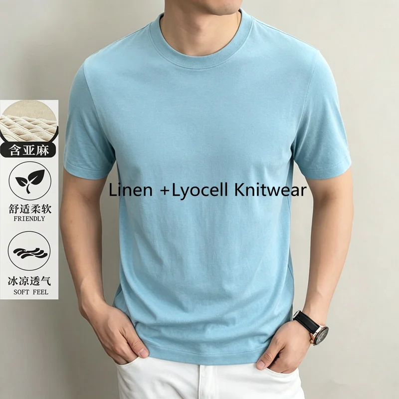 Breathable Linen Thin Knitwear for Men Summer Casual O-Neck Comfortable Lyocell Knitting Tops Short Sleeve Clothes Knit T-shirt
Breathable Linen Thin Knitwear for Men Summer Casual O-Neck Comfortable Lyocell Knitting Tops Short Sleeve Clothes Knit T-shirt
