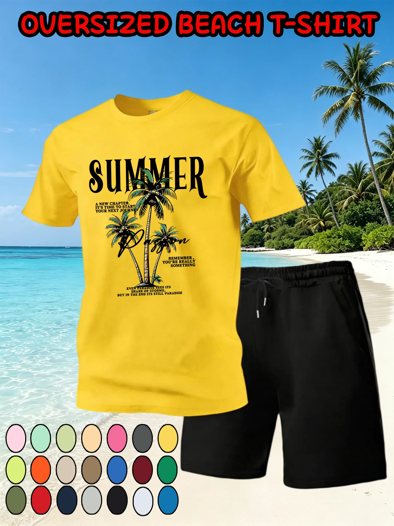 Summer Coconut Tree Scenery Print T-Shirt Set Men Cotton Beach T Shirts Suits Wide-Leg Short Pants Pocket Drawstring Black Pant
Summer Coconut Tree Scenery Print T-Shirt Set Men Cotton Beach T Shirts Suits Wide-Leg Short Pants Pocket Drawstring Black Pant