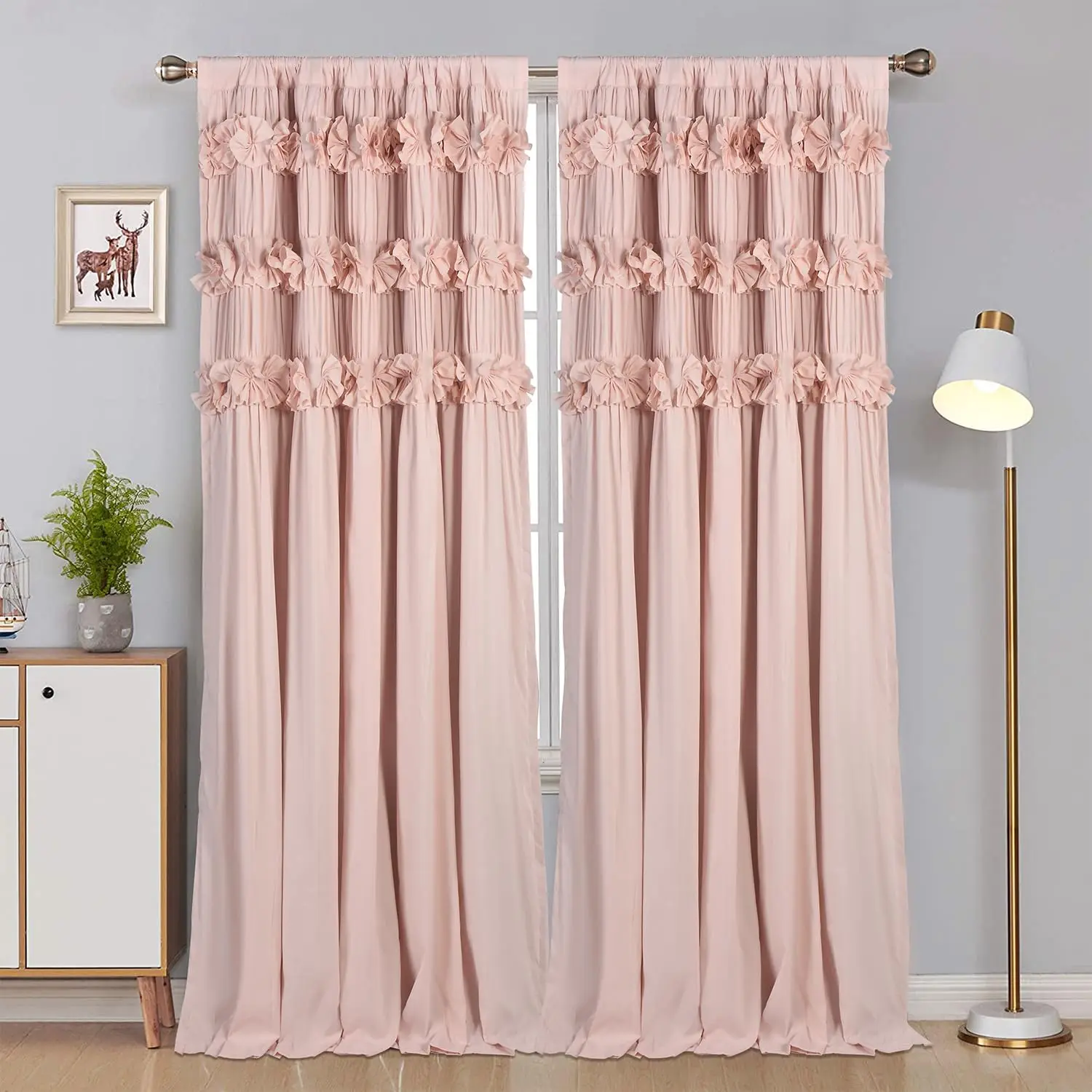 Blackout Curtains with Butterfly Flower Ruffles, Room Darkening Thermal Soundproof Window Curtain 54x84 Inch 2 Panels, Machine
Blackout Curtains with Butterfly Flower Ruffles, Room Darkening Thermal Soundproof Window Curtain 54x84 Inch 2 Panels, Machine