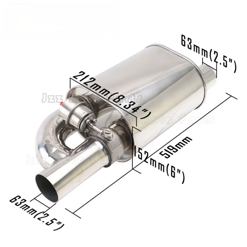 High Quality Universal Valvetronic Stainless Steel Exhaust Valve Muffler Pipe Set 60mm Inlet Outlet 212x152mm Body 560mm Length
High Quality Universal Valvetronic Stainless Steel Exhaust Valve Muffler Pipe Set 60mm Inlet Outlet 212x152mm Body 560mm Length