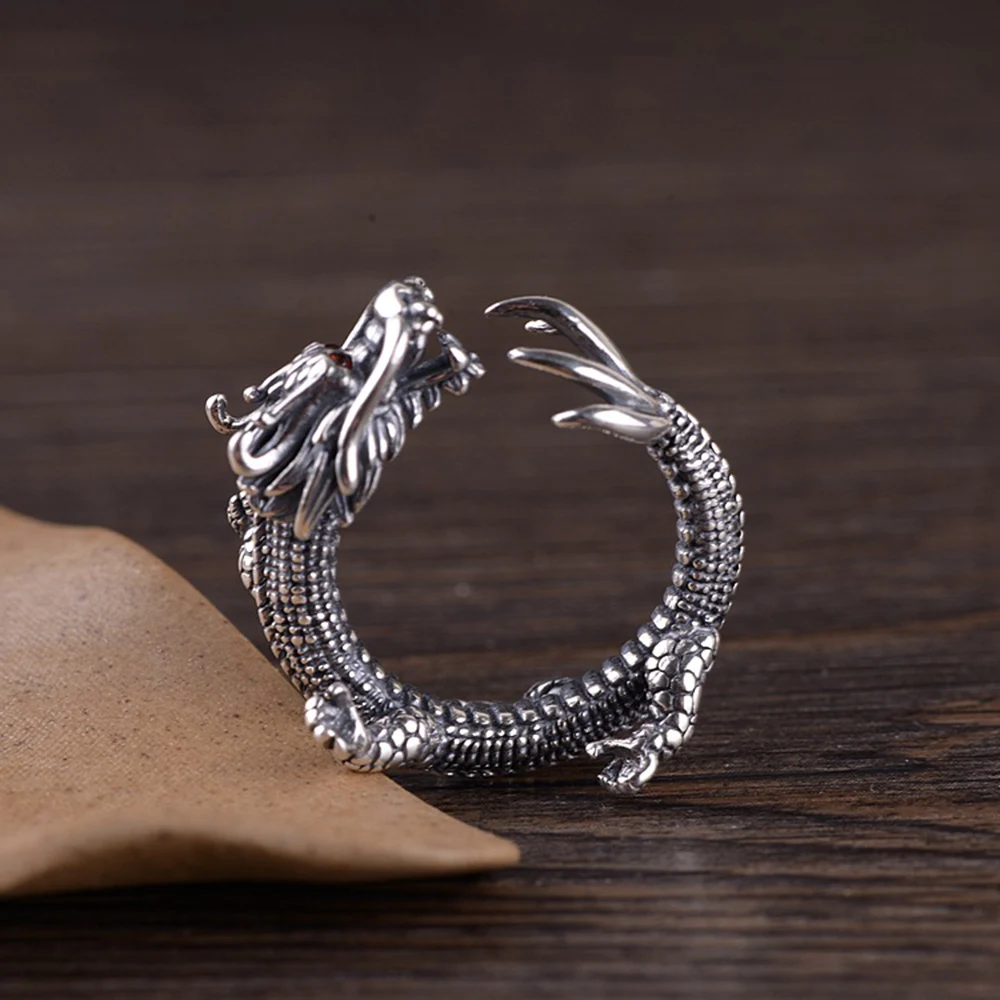Rings for Women Original 925 Sterling Silver Rings Silver Dragon Adjustable Opening Rings Vintage Authentic Rings Retro Jewelry
Rings for Women Original 925 Sterling Silver Rings Silver Dragon Adjustable Opening Rings Vintage Authentic Rings Retro Jewelry