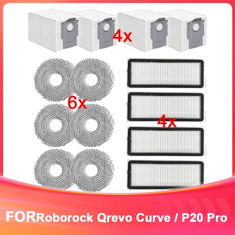 Комплект запасных частей ABPQ-14 для робота-пылесоса Roborock Qrevo Curve/P20 Pro, фильтры HEPA, подушечки для швабры, мешки для пыли
Комплект запасных частей ABPQ-14 для робота-пылесоса Roborock Qrevo Curve/P20 Pro, фильтры HEPA, подушечки для швабры, мешки для пыли