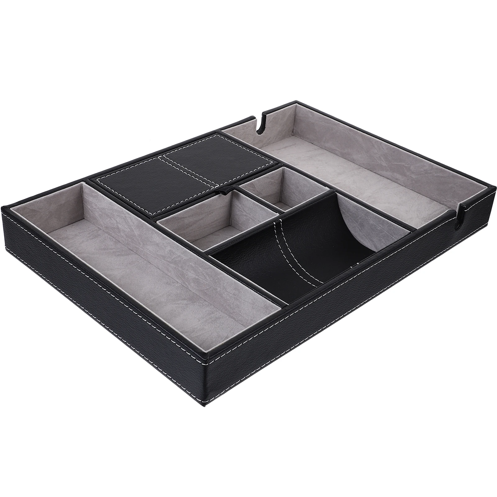 Multifunctional PU Storage Box Desktop Compartment Storage Case Phone Holder Organizer for Home Office (Black)
Multifunctional PU Storage Box Desktop Compartment Storage Case Phone Holder Organizer for Home Office (Black)