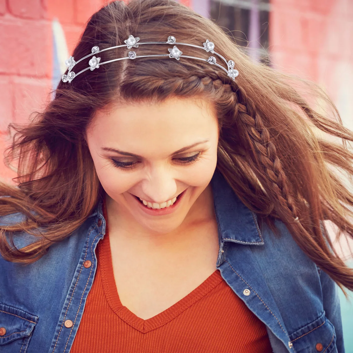 Rhinestone Headband Double Layer Silver Bridal Hair Band Wedding Hair Accessories Pearl Five-Petal Flower Style Women Headband
Rhinestone Headband Double Layer Silver Bridal Hair Band Wedding Hair Accessories Pearl Five-Petal Flower Style Women Headband