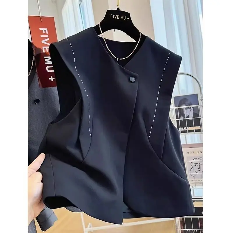 Unique Design Chic Office Lady Short Suit Vest Waistcoat Outerwear Jacket Women Elegant Spring Fall Outerwear Top
Unique Design Chic Office Lady Short Suit Vest Waistcoat Outerwear Jacket Women Elegant Spring Fall Outerwear Top