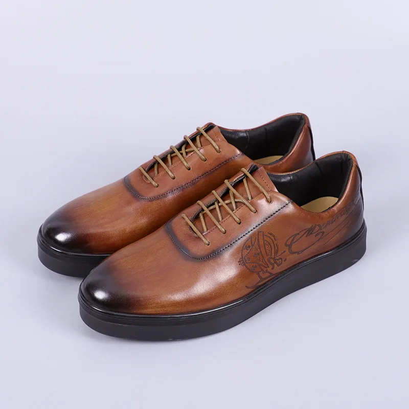 British Style Retro Men's Oxford Sneakers Brown Genuine Leather Lace-up Flat Winter Casual Business Office Shoes for Men
British Style Retro Men's Oxford Sneakers Brown Genuine Leather Lace-up Flat Winter Casual Business Office Shoes for Men