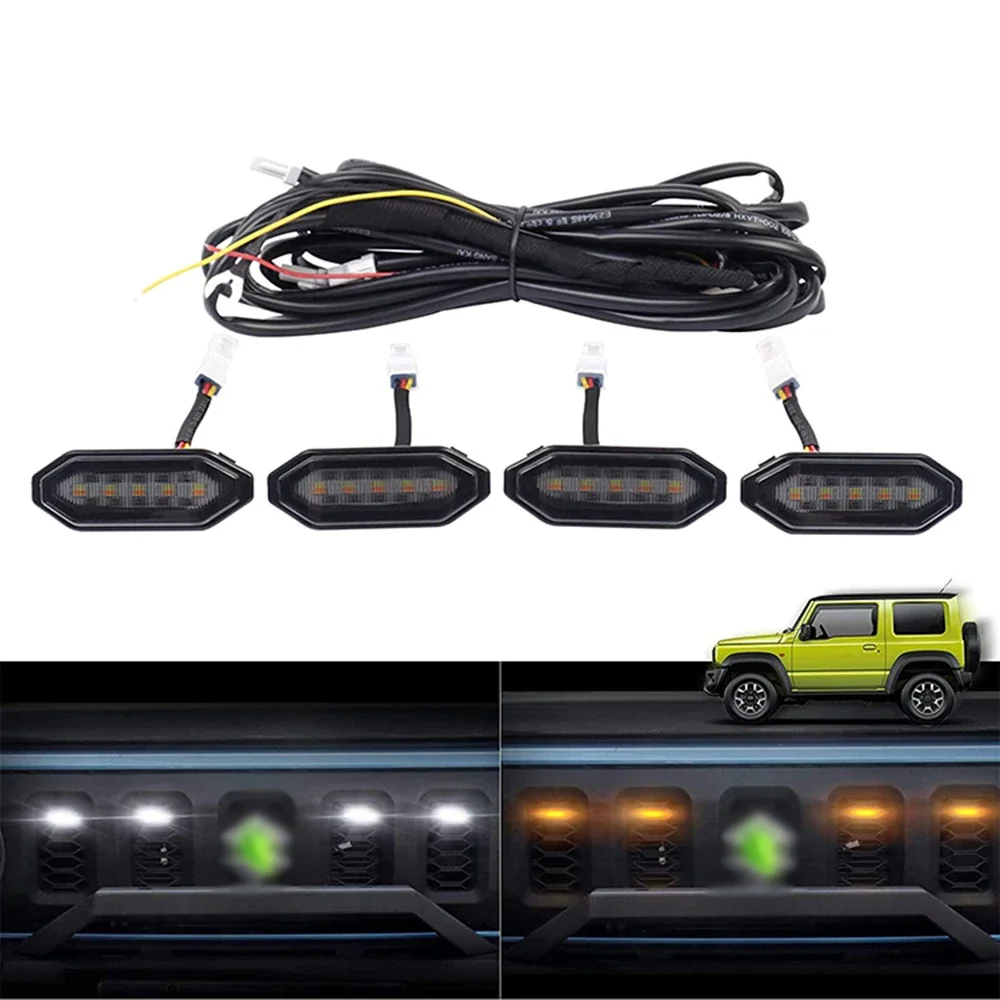 Auto Parts Front Grille LED Lights With White Light And Yellow Light For 2019 2020 Suzuki-Jimny JB64 JB74 4 Pcs
Auto Parts Front Grille LED Lights With White Light And Yellow Light For 2019 2020 Suzuki-Jimny JB64 JB74 4 Pcs
