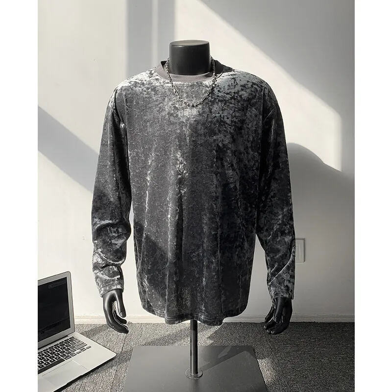 Spring Long Sleeved T-shirt Men Fashion Retro Velvet T Shirt Men Streetwear Korean Loose Round Neck T Shirt Mens Top M-3XL
Spring Long Sleeved T-shirt Men Fashion Retro Velvet T Shirt Men Streetwear Korean Loose Round Neck T Shirt Mens Top M-3XL