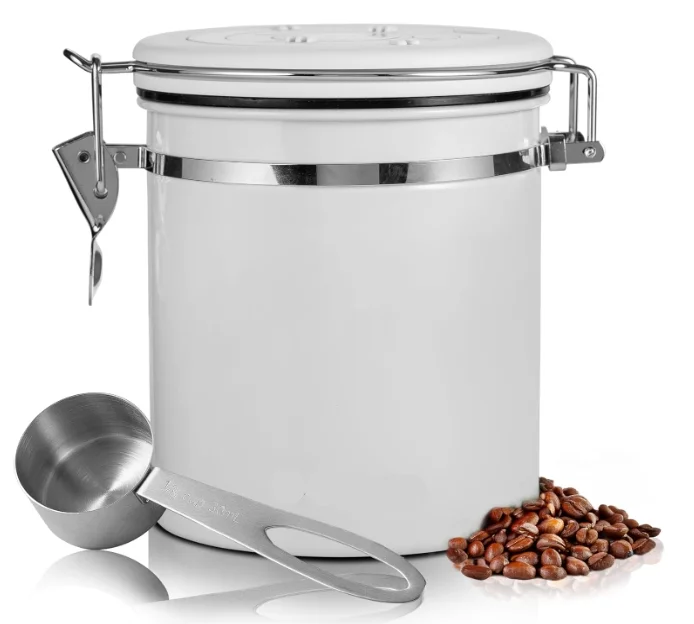 Metal airtight, vacuum-sealed coffee cans, kitchen food storage containers, for bean tea powder, grain sugar with spoon
Metal airtight, vacuum-sealed coffee cans, kitchen food storage containers, for bean tea powder, grain sugar with spoon
