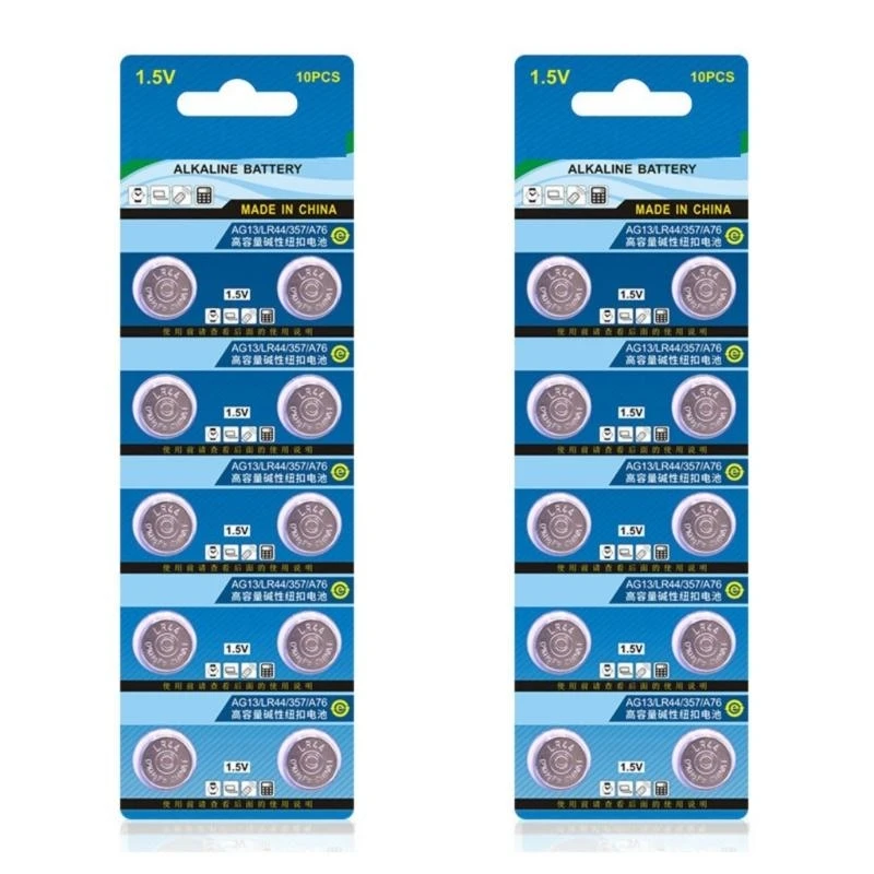 20/10Pieces LR44 AG13 Alkaline Coin Cell Batteries Button Cell Batteries for Watches Calculators Gadgets DIY Project
20/10Pieces LR44 AG13 Alkaline Coin Cell Batteries Button Cell Batteries for Watches Calculators Gadgets DIY Project