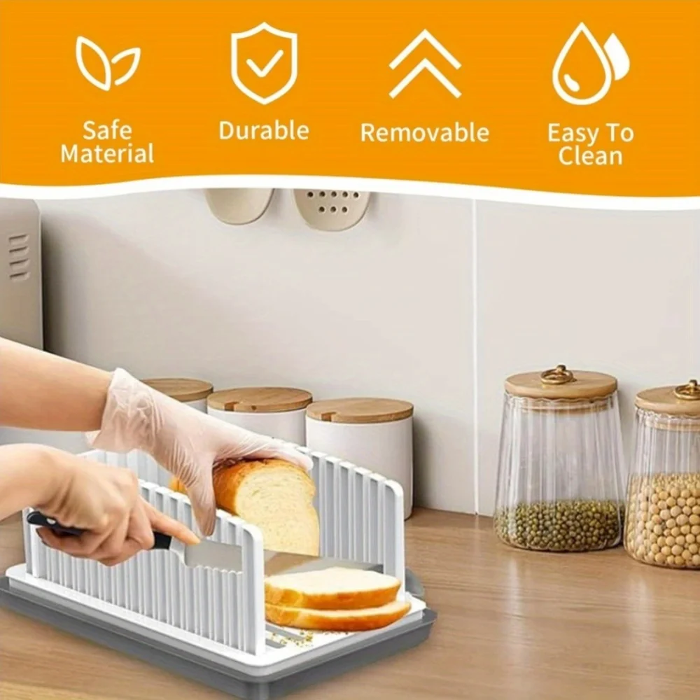 E2 Adjustable Bread Slicer with Crumb Tray, Folding and Adjustable Manual Handhold Homemade Slicer, Multifunctional Bread Slicer
E2 Adjustable Bread Slicer with Crumb Tray, Folding and Adjustable Manual Handhold Homemade Slicer, Multifunctional Bread Slicer