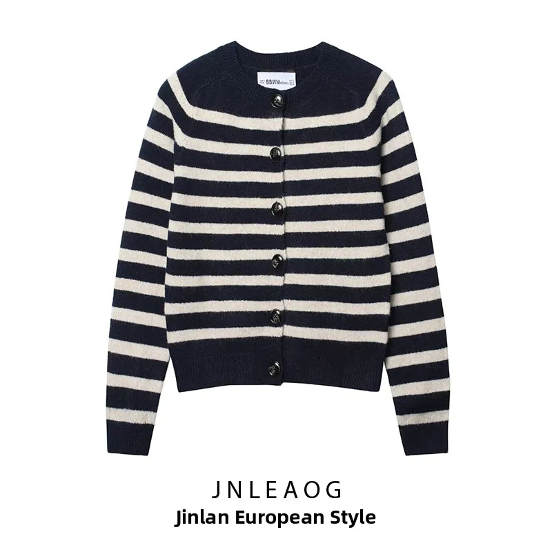 Faionable Striped Knitted Outerwear for Women Autumn New Arrival JNLEAOG Polyester Fiber Long Sve Regular Length Cardigan
Faionable Striped Knitted Outerwear for Women Autumn New Arrival JNLEAOG Polyester Fiber Long Sve Regular Length Cardigan