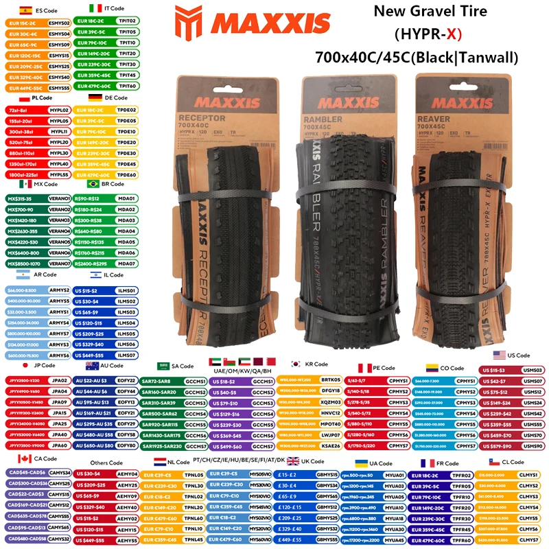 MAXXIS New REAVER RAMBLER RECEPTOR ASPEN ST Gravel Tire HYPR-X Tubeless Gravel Bike Tires 700x40C/45C/55C Off Road Bicycle Tires
MAXXIS New REAVER RAMBLER RECEPTOR ASPEN ST Gravel Tire HYPR-X Tubeless Gravel Bike Tires 700x40C/45C/55C Off Road Bicycle Tires
