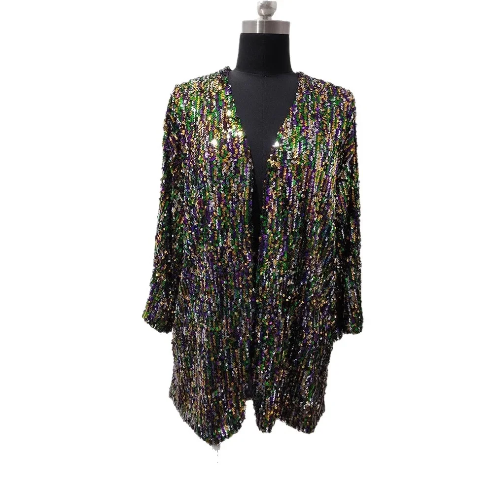 Красочная женская куртка в стиле флип-стиль с блестками для вечеринок и клубов, модный дизайн, верхняя одежда в уличном стиле
Красочная женская куртка в стиле флип-стиль с блестками для вечеринок и клубов, модный дизайн, верхняя одежда в уличном стиле