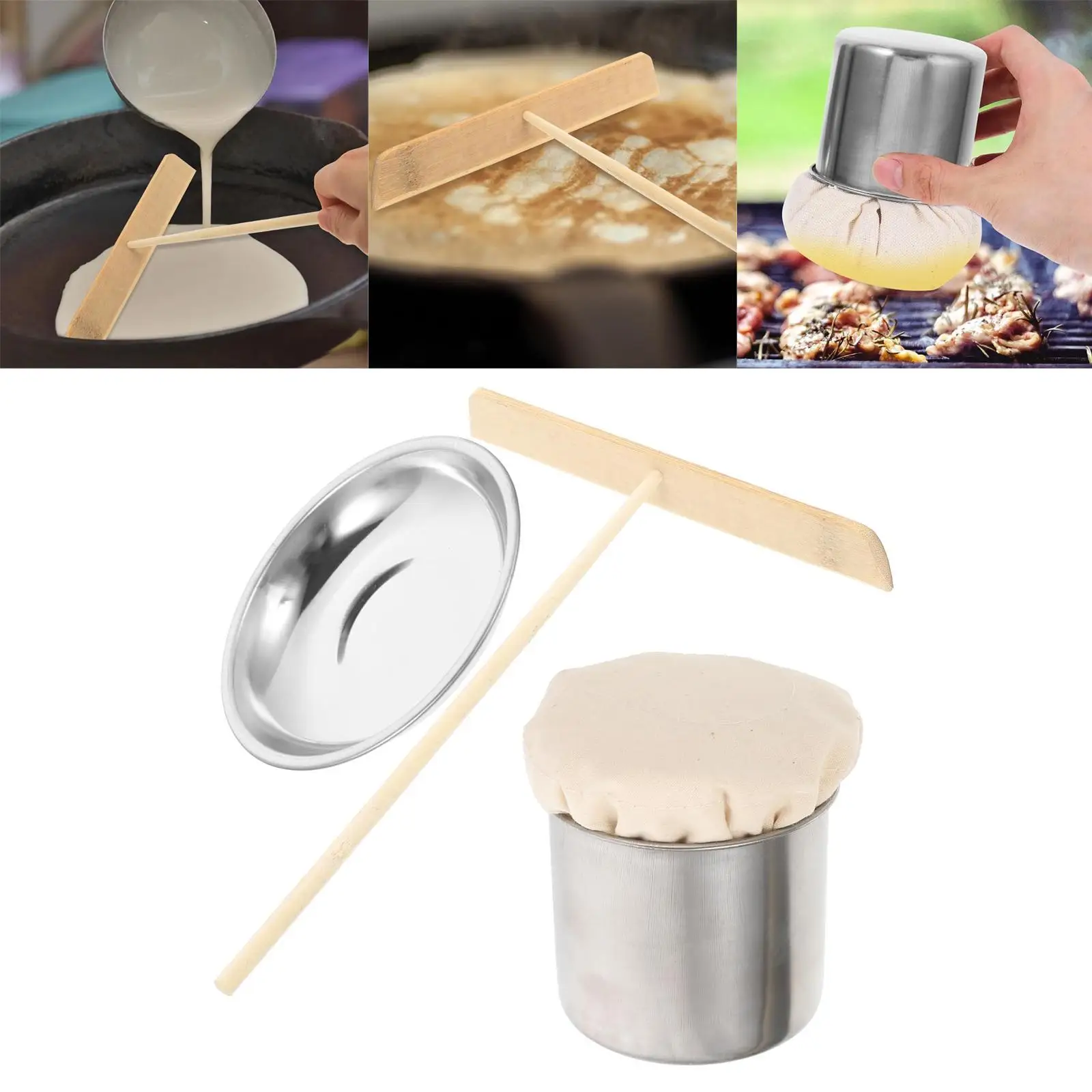 Stainless Steel Pancake Grease Brush Reusable Oil Mop for Cooking Tools Basting Sauce Kitchen Accessory
Stainless Steel Pancake Grease Brush Reusable Oil Mop for Cooking Tools Basting Sauce Kitchen Accessory