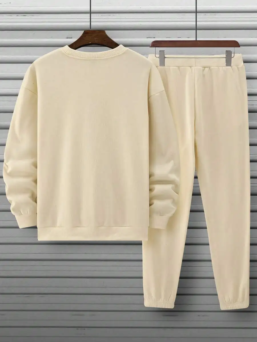 Mens Casual Cream Sweatshirt And Jogger Pants 2 Piece Set Autumn Winter
Mens Casual Cream Sweatshirt And Jogger Pants 2 Piece Set Autumn Winter