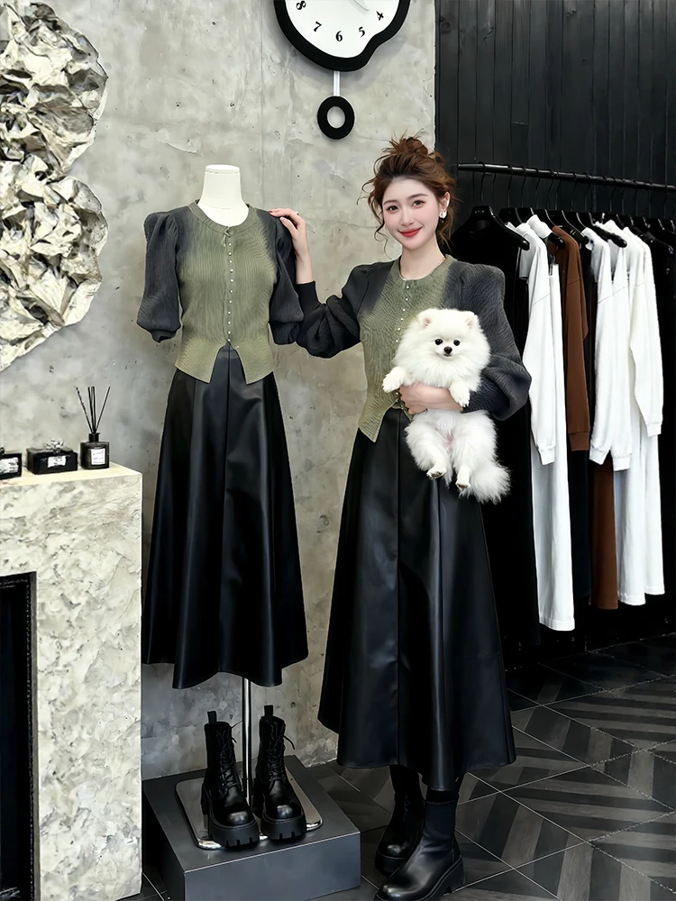 Laziness Style Gradient Color Knitted Top And Half-length Skirt plus Size Winter Fashion Set for Women Warm And Comfortable
Laziness Style Gradient Color Knitted Top And Half-length Skirt plus Size Winter Fashion Set for Women Warm And Comfortable