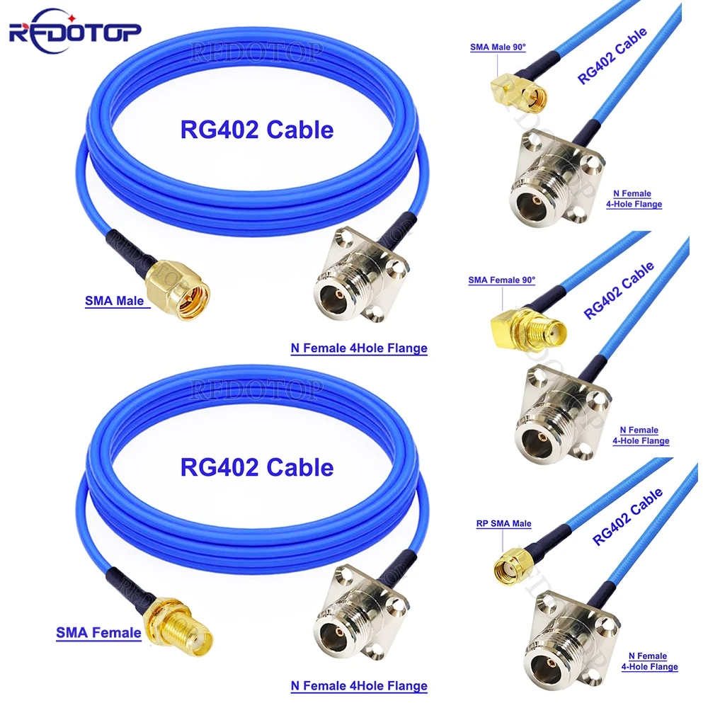 1Pcs N to SMA Blue RG402 N Female Jack 4 Hole Flange to SMA Male/Female Connector RG402 0.141"Semi-Flexible RF Coaxial Cable
1Pcs N to SMA Blue RG402 N Female Jack 4 Hole Flange to SMA Male/Female Connector RG402 0.141"Semi-Flexible RF Coaxial Cable