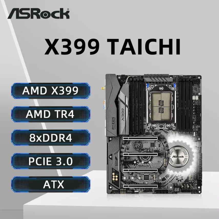 Материнская плата ASRock X399 Taichi с поддержкой TR 2990WX 2970WX 2950X 2920X 1950X 1920 1900X Четырехканальный процессор DDR4 3600 МГц NVME M.2 ATX
Материнская плата ASRock X399 Taichi с поддержкой TR 2990WX 2970WX 2950X 2920X 1950X 1920 1900X Четырехканальный процессор DDR4 3600 МГц NVME M.2 ATX