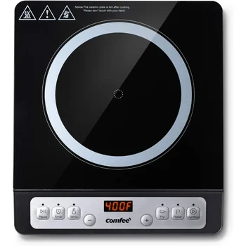 1800W Digital Electric Portable Induction Cooktop Countertop Burner, with 8 Power & Temperature Settings & 180 Mins Timer Auto