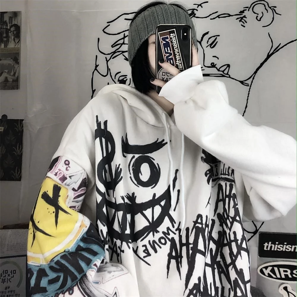 Hip Hop Vintage Y2k Hoodie Men Women Letter Graffiti Printed Sweatshirt Fashion Streetwear Loose Pullover Hoodies
Hip Hop Vintage Y2k Hoodie Men Women Letter Graffiti Printed Sweatshirt Fashion Streetwear Loose Pullover Hoodies