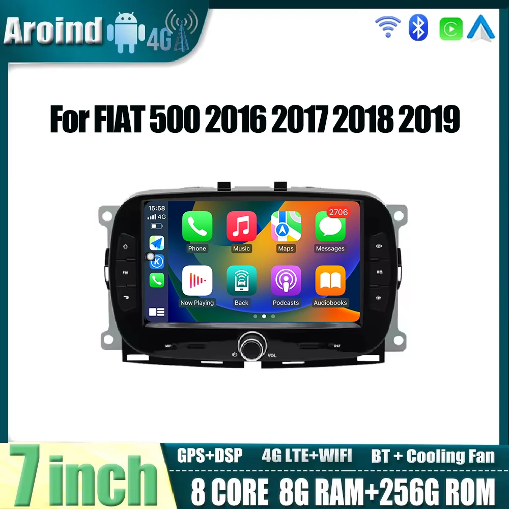 7 inch For FIAT 500 2016 2017 2018 2019 tools GPS Navigation Android Auto Carplay Multimedia Player 4G Wifi BT DSP
7 inch For FIAT 500 2016 2017 2018 2019 tools GPS Navigation Android Auto Carplay Multimedia Player 4G Wifi BT DSP